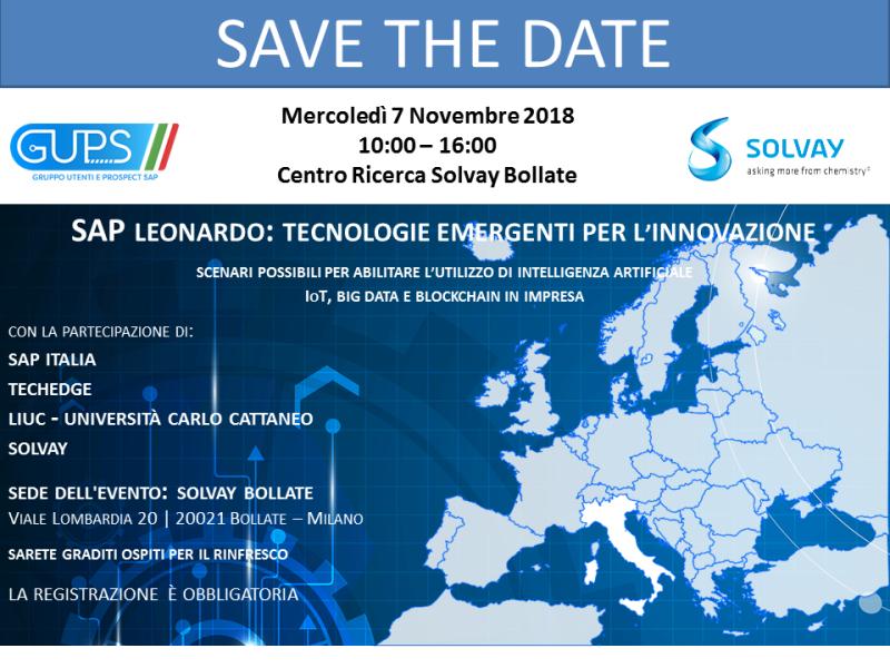 Save the date event Solvay, SAP, TechEdge, LIUC